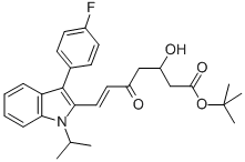 T-Butyl(E)-7-[3-(4-fluorophenyl)-1-methylethyl-indol-2-yl]-3-hydroxy-5-oxo-6-heptenoate