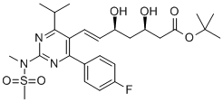 (+)-(3R, 5S)tert-butyl 7-[4-(4-fluorophenyl)-6-isopropyl-2-(N-methyl-N-methylsulphonylamino)-pyrimidine-5-yl]-3, 5-dihydroxy-6(E)-heptenate