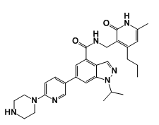 1-isopropyl-N-((6-methyl-2-oxo-4-propyl-1,2-dihydropyridin-3-yl)methyl)-6-(6-(piperazin-1-yl)pyridin-3-yl)-1H-indazole-4-carboxamide