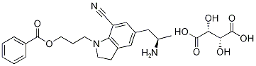 (R)-3-(5-(2-Aminopropyl)-7-cyanoindolin-1-yl)propyl benzoate (2R,3R)-2,3-dihydroxysuccinate